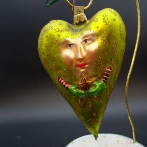 Glass Ornament Heart with Star